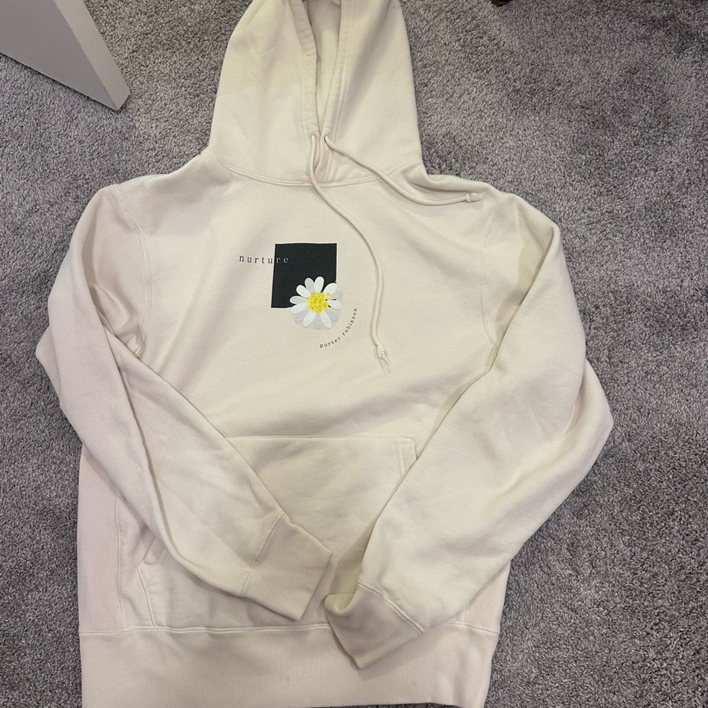 Porter Robinson Nurture - Cream Hoodie with Daisy Graphic